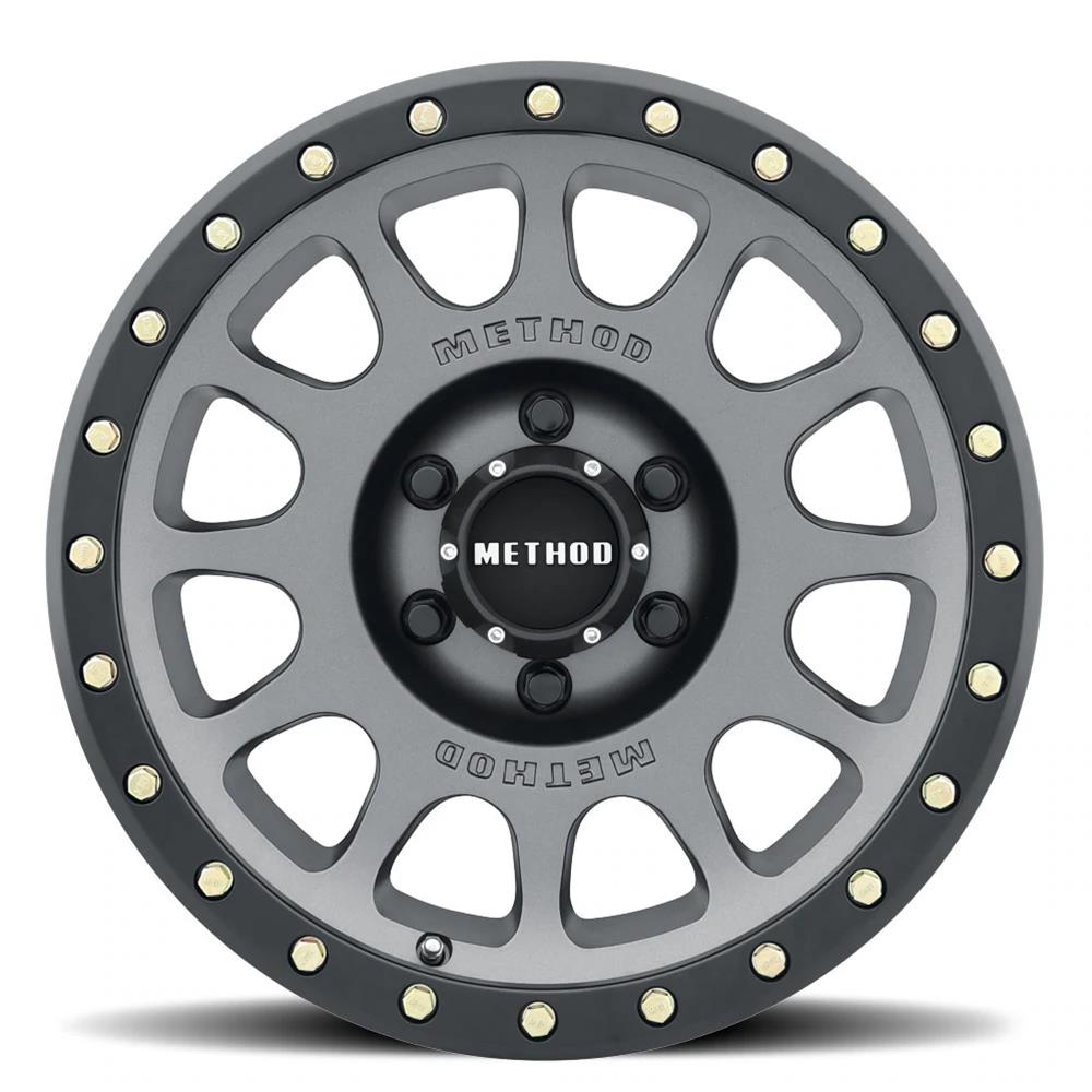 Method Mr305 NV 17x8.5 0mm Offset 8x6.5 130.81mm CB Matte Black/Gloss Black Wheel - Mammoth Racing -