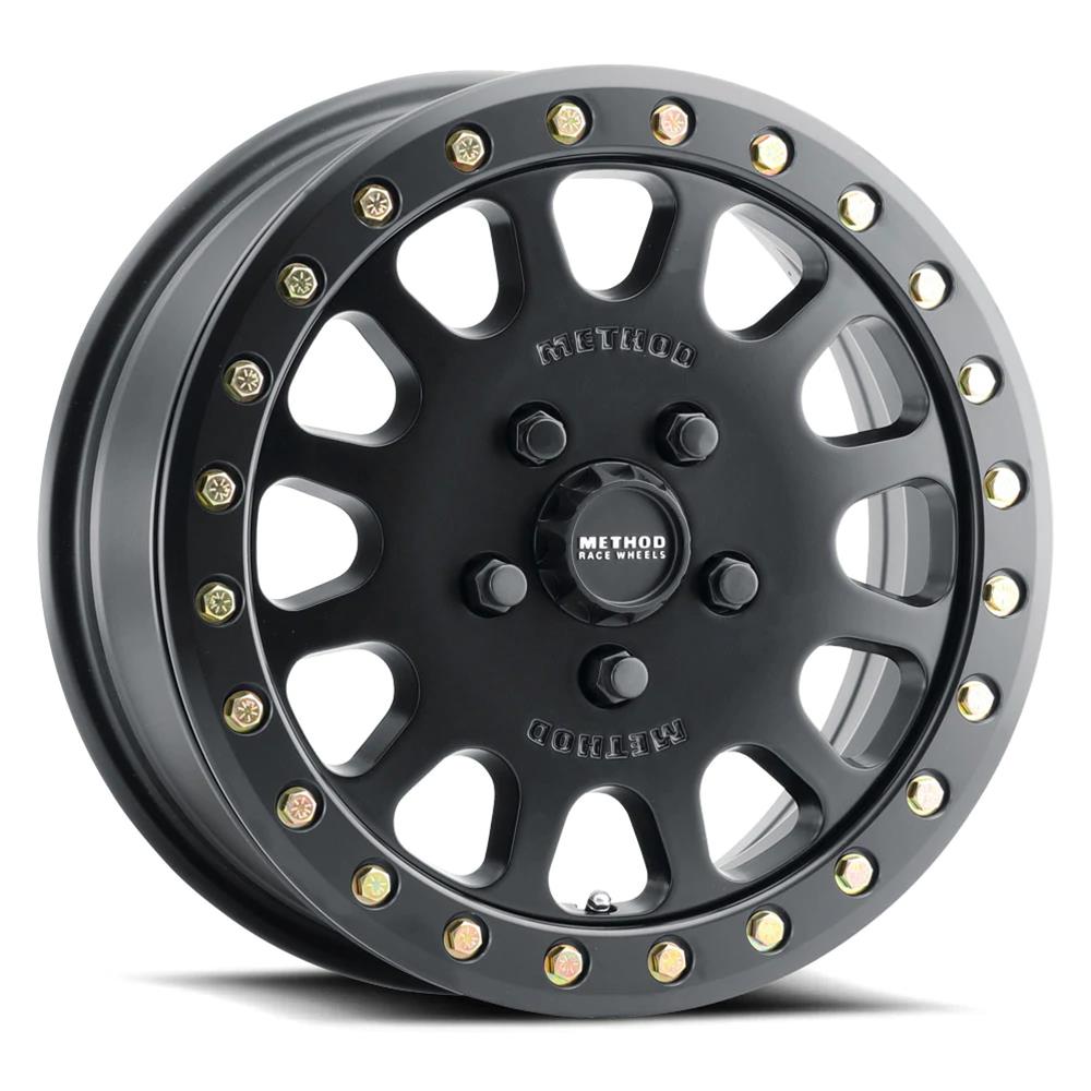 Method Mr401 UTV Beadlock 15x6 5+1/+49mm Offset 5x4.5 72mm CB Matte Black w/BH-H24100 Wheel - Mammoth Racing -