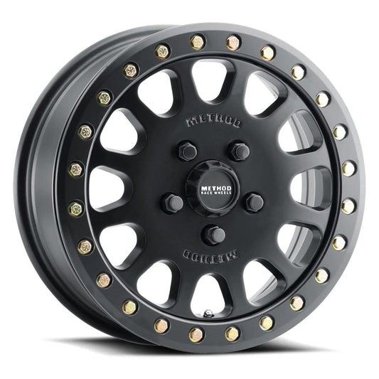 Method Mr401 UTV Beadlock 15x6 5+1/+49mm Offset 5x4.5 72mm CB Matte Black w/BH-H24100 Wheel - Mammoth Racing -