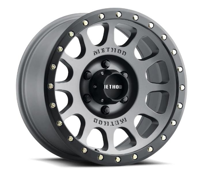 Method Mr305 NV 17x8.5 / 0mm Offset / 6x135 BP / 94mm CB / Titanium - Matte Black Lip Wheel - Mammoth Racing -