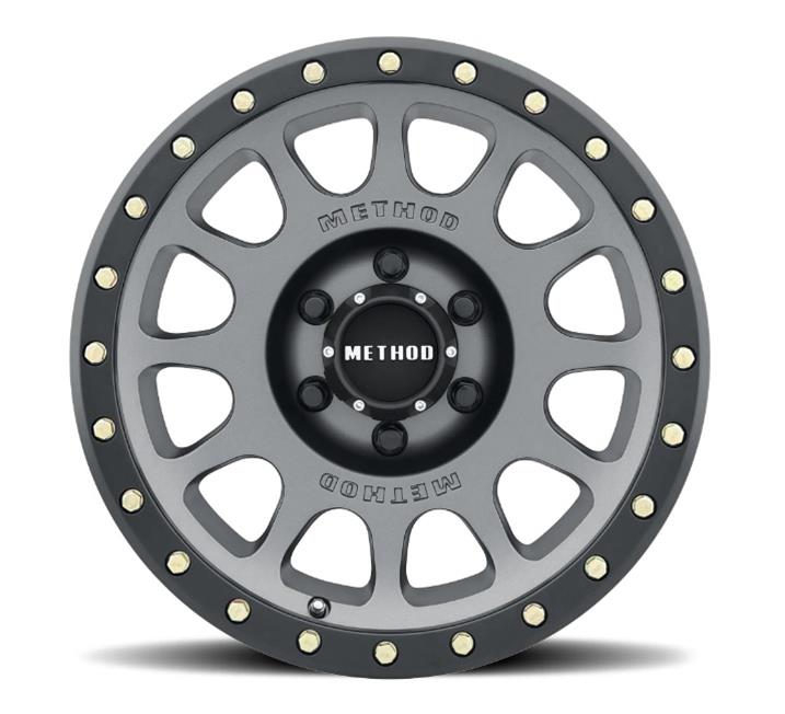 Method Mr305 NV 18x9 / +18mm Offset / 6x135 BP / 94mm CB / Titanium - Matte Black Lip Wheel - Mammoth Racing -