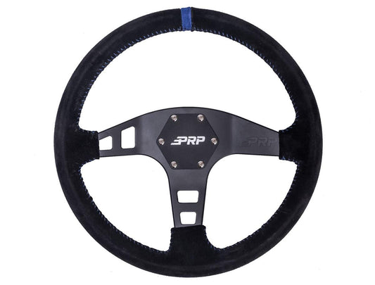 PRP Flat Suede Steering Wheel- Blue - Mammoth Racing -