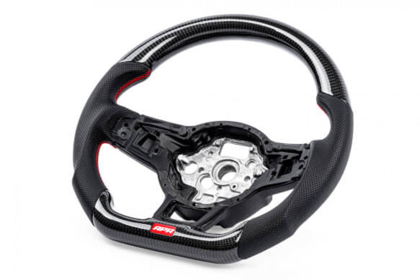 APR Steering Wheel - Carbon Fiber & Perforated Leather - MK7 Gti/gli Red (For Use Without Paddles) - My Store