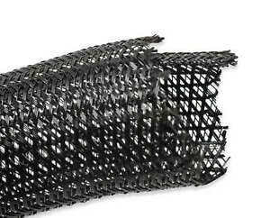 Holley EFI 573-113 Bulk Split Wire Loom Tubing 1 1/4 in. Braided F6 Tubing 50 ft. Black Bulk Split Wire Loom Tubing - My Store