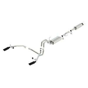 Borla 11-14 Ford F-150 5.0L Stainless Steel S-Type Catback Exhaust - 4in Tips Single Split Rear Exit - Mammoth Racing -