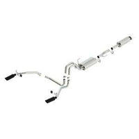 Borla 11-14 Ford F-150 5.0L Stainless Steel S-Type Catback Exhaust - 4in Tips Single Split Rear Exit - Mammoth Racing -