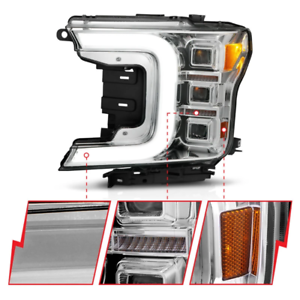 Anzo 18-20 Ford F-150 Full Led Projector Light Bar Style Headlights - Chrome Amber - Mammoth Racing -