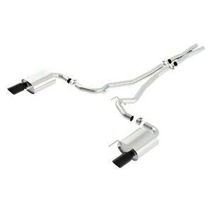 Borla S-Type Cat-Back 15-17 Ford Mustang GT 5.0L V8 MT/AT 2.5in pipe 4in tip (Black Chrome) - Mammoth Racing -