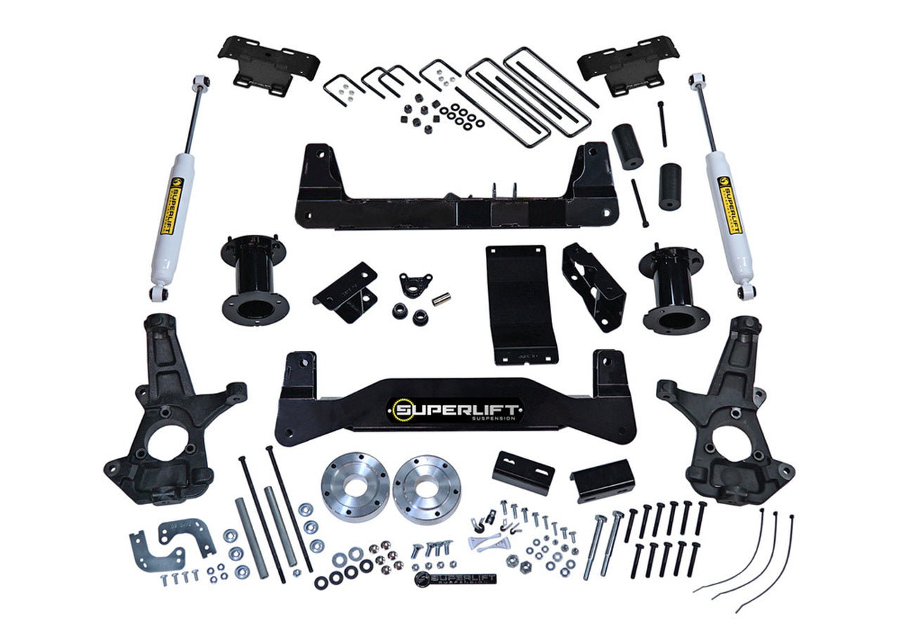 Superlift 14-16 Chevy Silv 1500 4WD 6.5in Lift Kit w/ Cast Steel Control Arms & Bilstein Rear Shocks - Mammoth Racing -