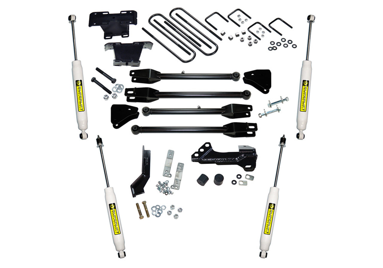Superlift 17-19 Ford F-250/F-350 SuperDuty 4WD (Diesel) 4in Lift Kit w/4-Link w/ SLF Shocks - Mammoth Racing -