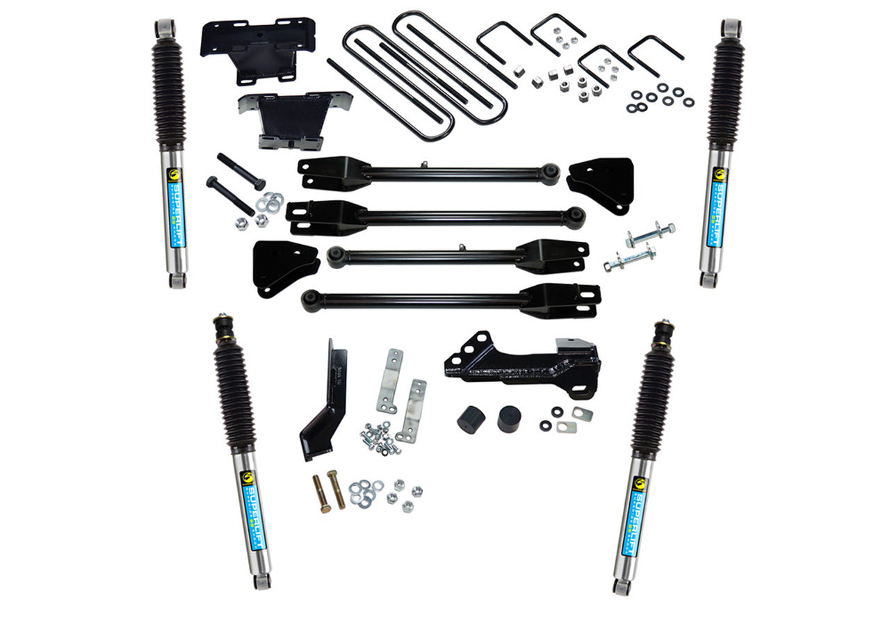 Superlift 17-19 Ford F-250/F-350 SuperDuty 4WD (Diesel) 4in Lift Kit w/4-Link w/ Bilstein Shocks - Mammoth Racing -
