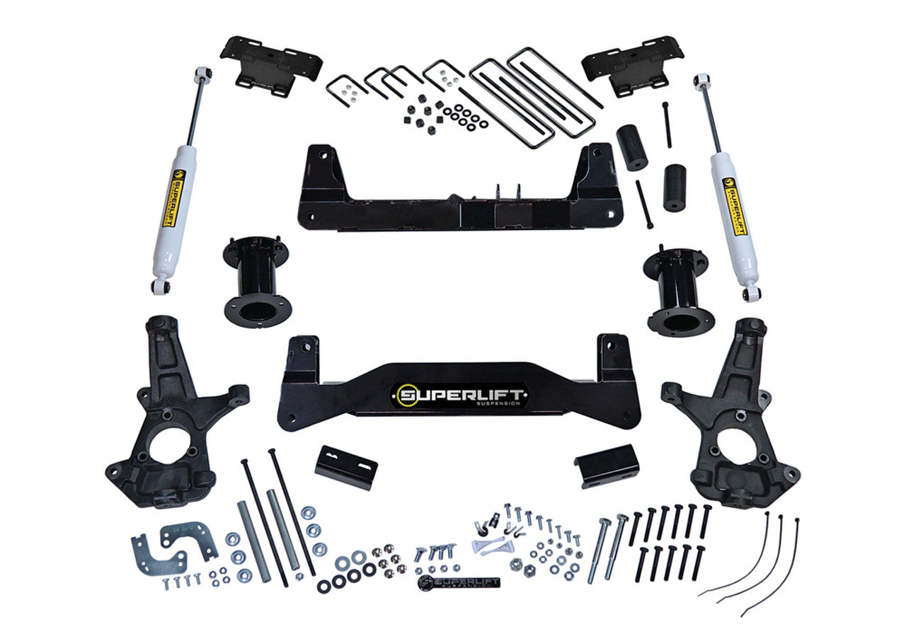Superlift 14-18 Chevy Silv 1500 2WD 6.5in Lift Kit w/Alum/Stamped Steel Cntrl Arms & SLF Rear Shocks - Mammoth Racing -