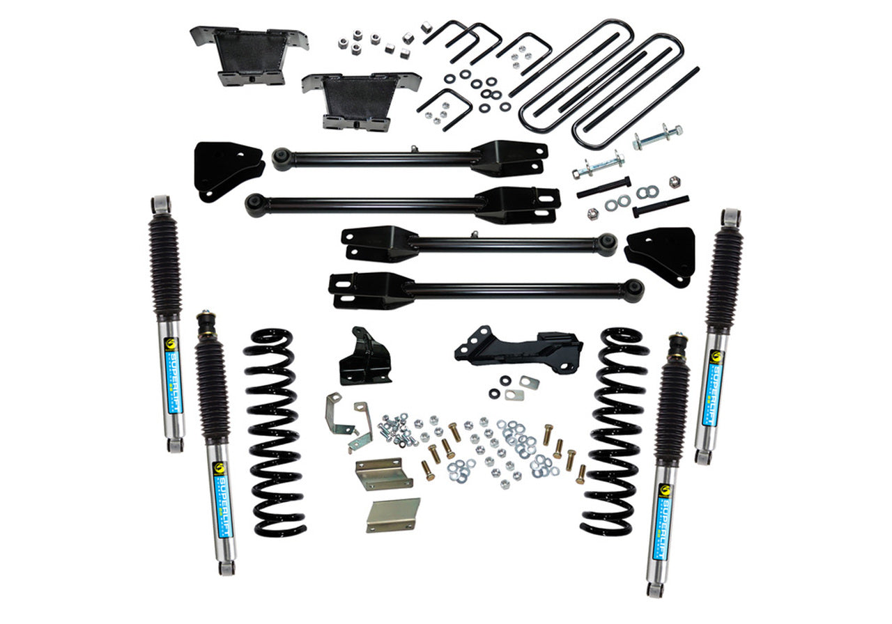 Superlift 11-16 Ford F-250/F-350 SuperDuty 4WD 4in Lift Kit w/ 4-Link Conversion & Bilstein Shocks - Mammoth Racing -
