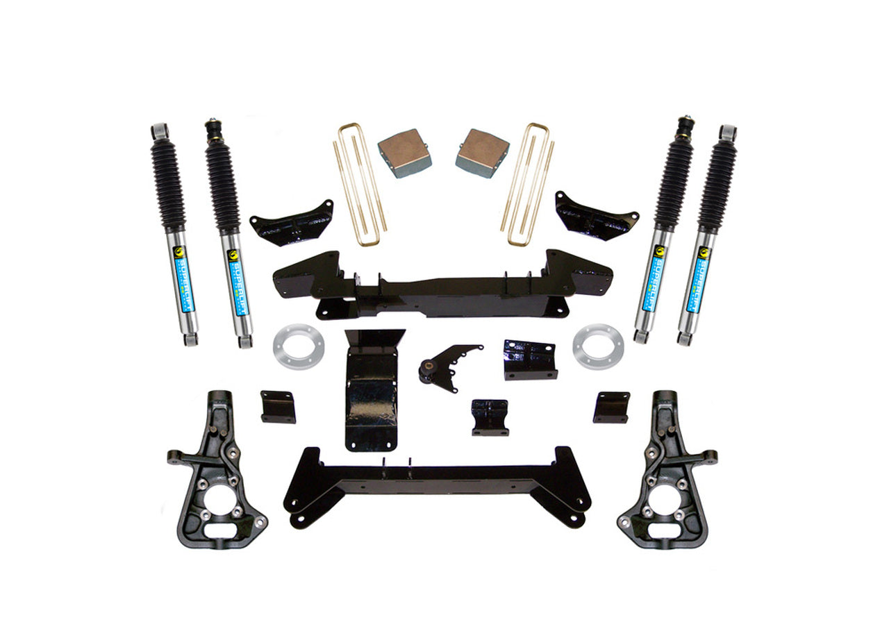 Superlift 01-10 Chevy Silv/GMC Sierra 2500HD/3500 4WD 6in Lift Kit - Knuckle Kit w/ Bilstein Shocks - Mammoth Racing -