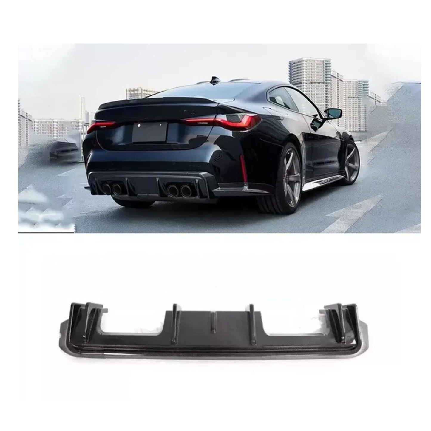 Carbon Fiber 3D Style Rear Diffuser Corner Extensions for BMW G80 M3 G82 M4