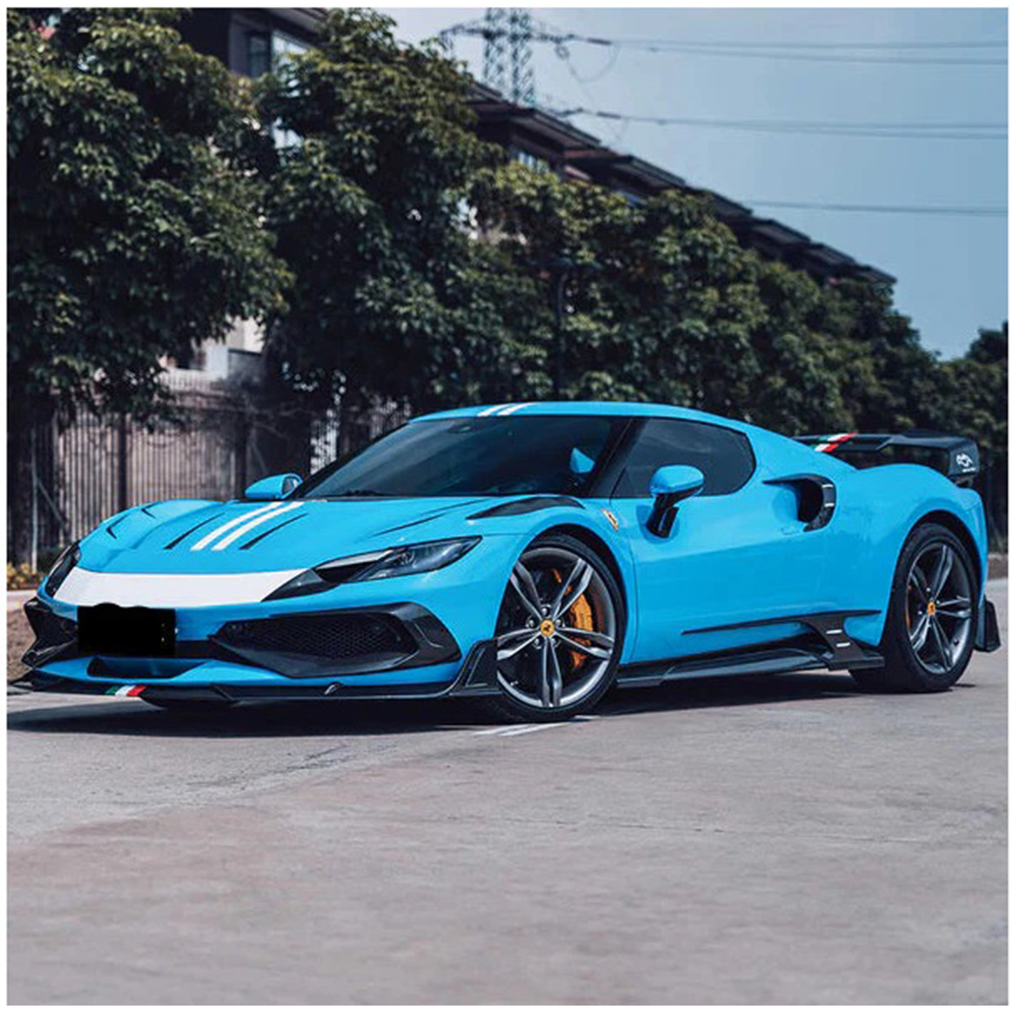 Dry Carbon Fiber Front Lip for Ferrari 296 GTB