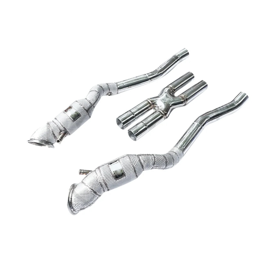 High Flow Catless Exhaust Downpipes X Pipe for Ferrari F12 Berlinetta 812 Superfast