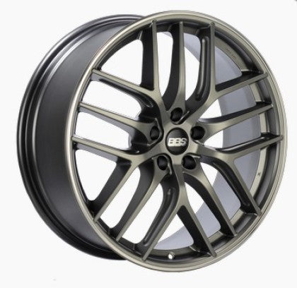 BBS CC-R 20x8 5x112 ET27 Satin Graphite Diamond Cut Polished Rim Protector Wheel -82mm PFS Required - Mammoth Racing -