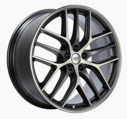 BBS CC-R 20x9 5x112 ET38 Satin Black Polished Rim Protector Wheel -82mm PFS/Clip Required - Mammoth Racing -