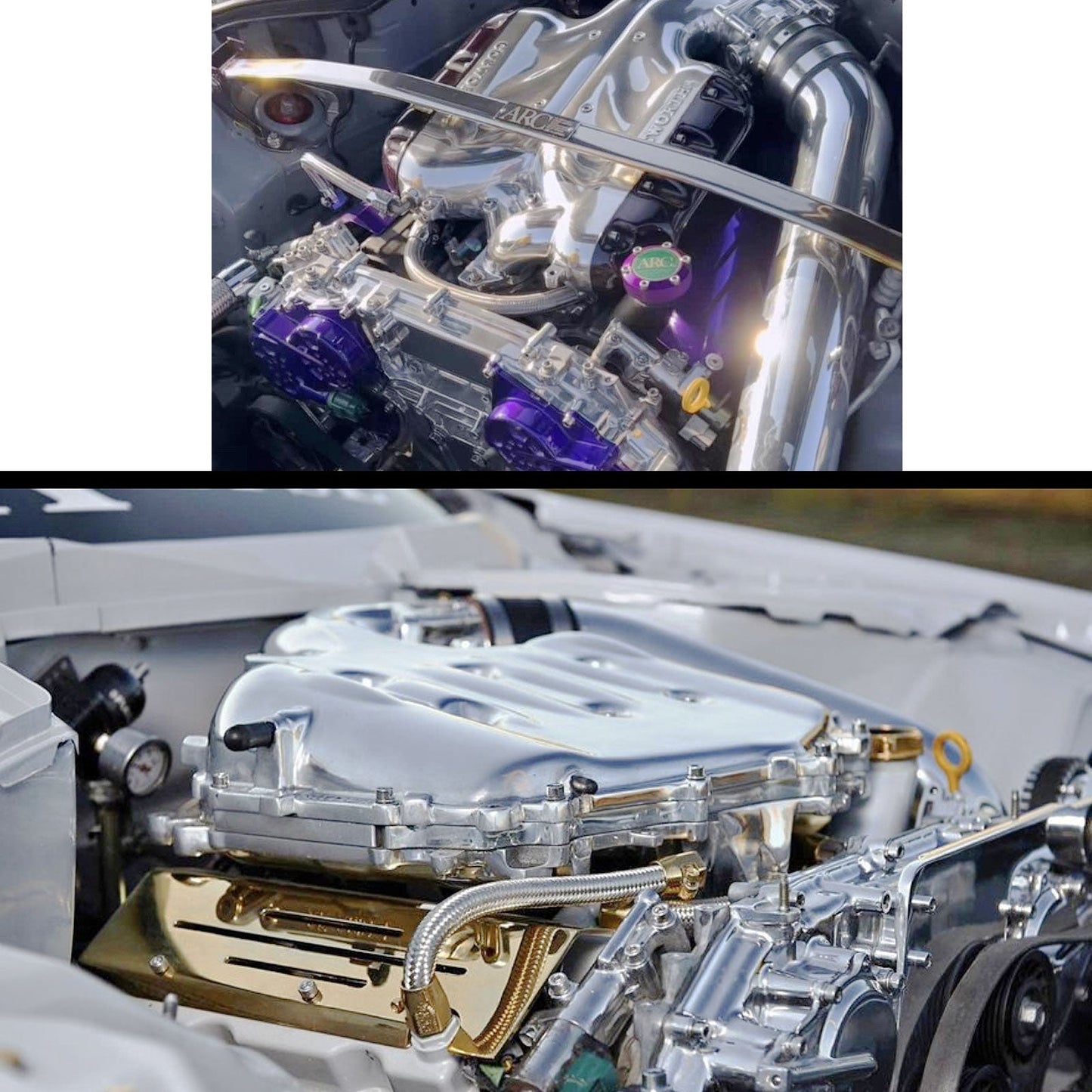 Rare Aluminum Coil Valve Cover Plate Set For Nissan 350Z Infiniti G35 VQ35 Z33 Fairlady